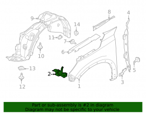 Front left fender bracket Infiniti QX60 22-26