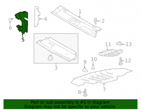 Left radiator deflector for Ford Mustang mk6 15-17 5.0, 2.3T, 3.7