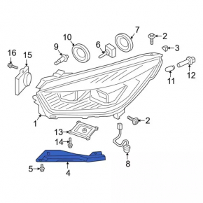 Front bumper mount under headlight right Ford Escape MK3 17-19 rest
