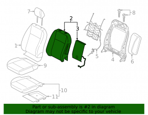 Heated driver's seat backrest for Ford Ecosport 18-22 without cushion