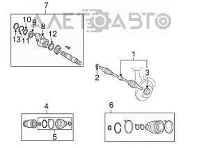 Drive axle shaft front left Mazda CX-7 06-09