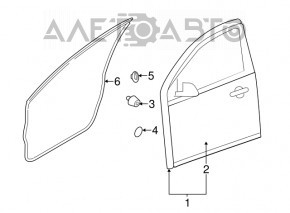Door bare front right Nissan Versa 12-19 usa graphite KAD bumps