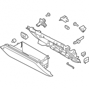 Glove box, glove compartment Ford Mustang mk6 15-20 black with AIRBAG