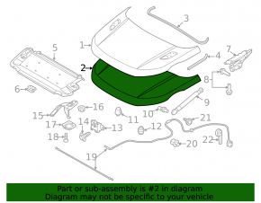 Land Rover Range Rover Evoque 12-18 5d bare hood, steel