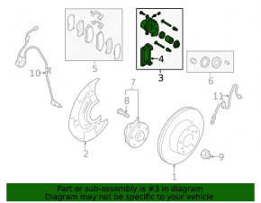 Front left caliper assembly Subaru Legacy 15-16 rusty