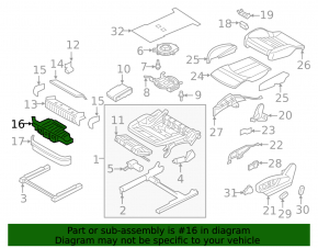 Knee support adjustment motor for the driver's seat of the Audi Q7 16-25