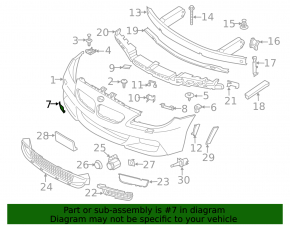 BMW 6 Series F06 F12 12-18 Front Bumper Tow Hook Cap Without M6, with M Package, Bumper Cover & Trim