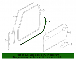 Door seal front left Mini Cooper F56 3d 14-24