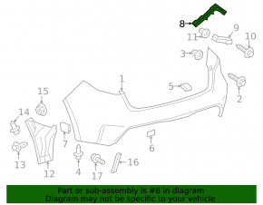Left rear bumper mount for Toyota Corolla 20-23 4D