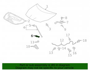 Toyota Prius V 12-17 Hood Support Latch Bracket
