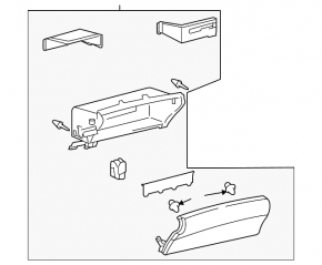Glove box, glove compartment Lexus GS300 GS350 GS430 GS450h 06-09 brown with beige for navigation, scuffs