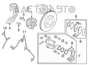 Front right ABS sensor for Hyundai Sonata 15-19