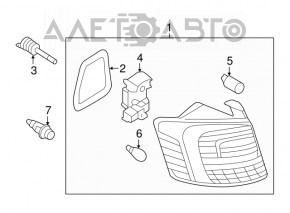 Light outer wing right VW Jetta 16-18 USA halogen dark, spider web