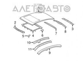 Metal roof for Lexus GS300 GS350 GS430 GS450h 06-11 with sunroof