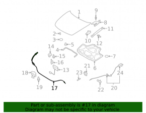 Hood cable right Infiniti G25 G35 G37 4d 06-14