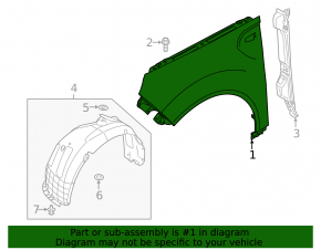 Front right fender Kia Soul 20-25