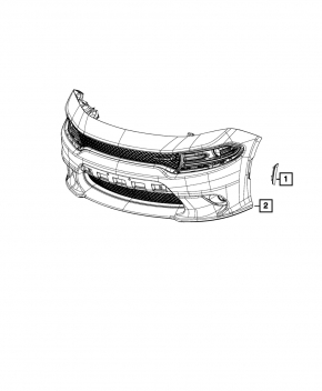 Front Bumper Reflector Right Dodge Charger 15-23 Rest
