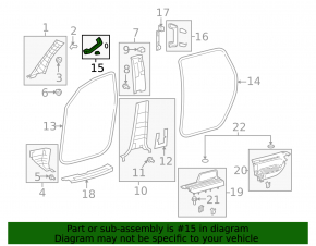 Front pillar handle left Toyota Sequoia 08-16 gray