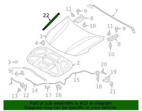 Hood shock absorber left Kia Optima 16-