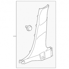 Center pillar trim lower left Honda HR-V 16-22 black