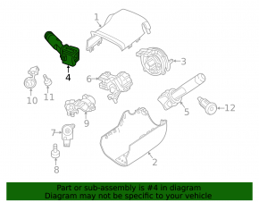 Right steering column switch for Chevrolet Volt 11-15
