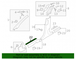 Door sill outer front right Hyundai Tucson 16-21 black