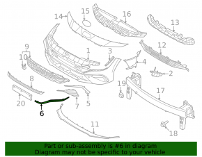 Right front bumper molding for Hyundai Elantra 24-25, chrome
