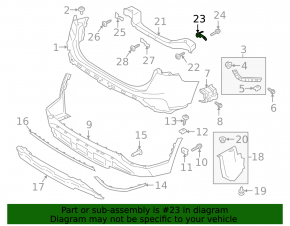Rear Bumper Absorber Mount Left Hyundai Santa FE 19-20