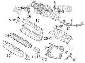 Right intercooler mount for Porsche Macan 15-26, broken fragment, broken mount