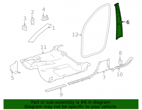 Mercedes X164 GL center pillar trim, upper right belt, beige, for cleaning