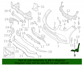 Front bumper trim right Mercedes W166 GLE 16-19 lower, AMG pkg