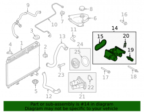 Cooling system flange Ford Fiesta 11-19