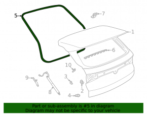 Rubber seal for trunk door Volkswagen ID.4 21-23