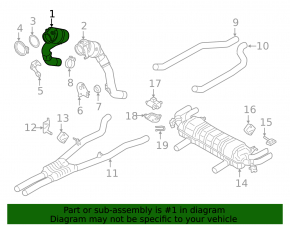 Intake pipe with catalytic converter right BMW X7 G07 19-22 N63 rusty