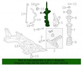 Front left shock absorber for Toyota Prius C 12-15