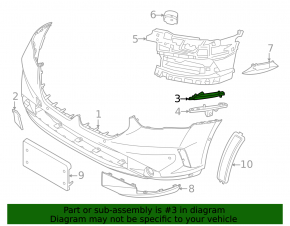 Front bumper mount left wing BMW 5 G60 24-25 upper part