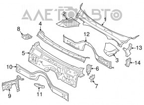 Windscreen wiper grille plastic BMW 5 G30 17-23