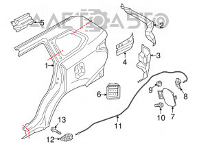 Rear right wing Mitsubishi Outlander 15-20