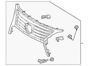 Radiator grille Lexus RX350 RX450H 13-15 rest, assembled in Japan