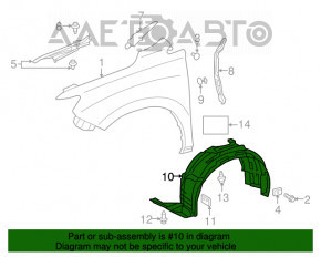 Front right mudguard Lexus RX350 RX450h 13-15 F-Sport rest TYC
