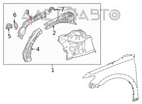 Front right fender bracket for Toyota Camry 25-26