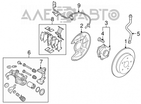 Rear left ABS sensor for Suzuki Kizashi 10-15