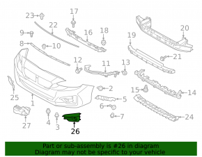 Bumper grille left Subaru Impreza 17- GK without DRL, without fog lights