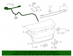 Toyota Avalon 13-18 trunk release cable