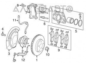 Brake Disc Cover Front Right Jeep Renegade 15-18 Aluminum