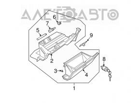Nissan Murano z50 2003-2007 black glove compartment