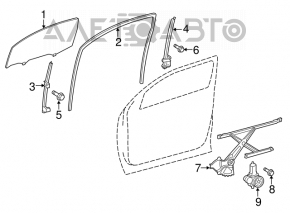Front right windshield seal for Toyota Sequoia 2008-2016