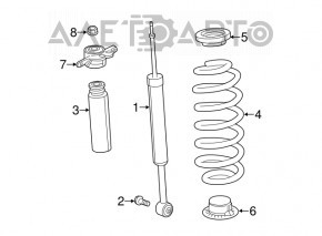 Shock absorber support rear right Chrysler 200 15-17