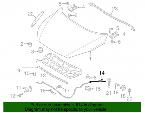 Kia Sorento 16-20 rear hood release cable