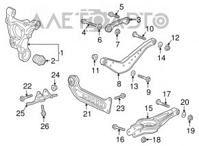 Upper rear left control arm Chevrolet Malibu 16-25 FWD